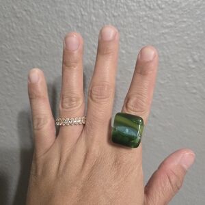 Handmade Green Glass Ring